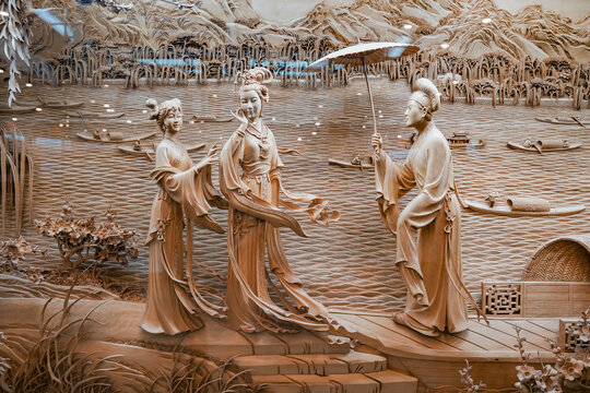 雷峰塔内木雕壁画