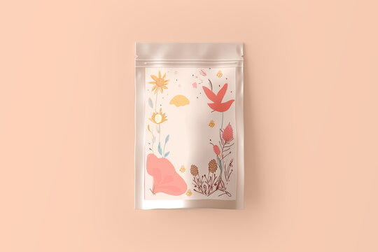 花纹植物粉色包装图案