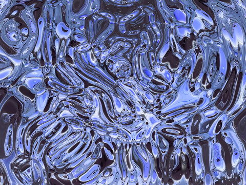 蓝色流体艺术画