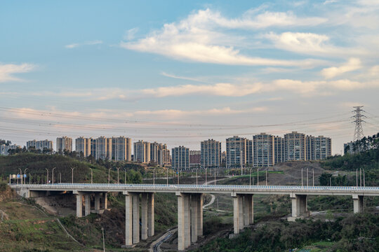 重庆渝北区发展中的城市与桥梁
