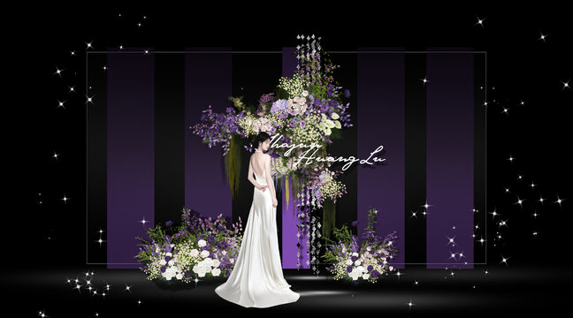 黑紫婚礼迎宾面