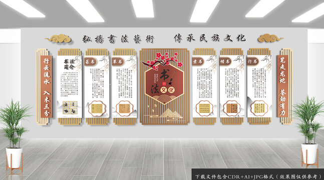 中式书法简介文化墙