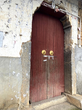 中国传统建筑院古院大门红门