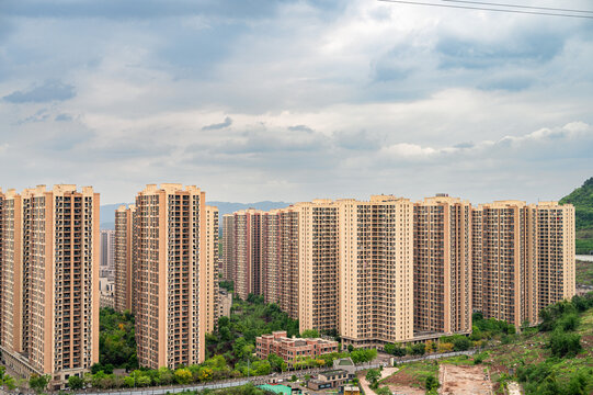 重庆市渝北区的公租房住宅建筑群