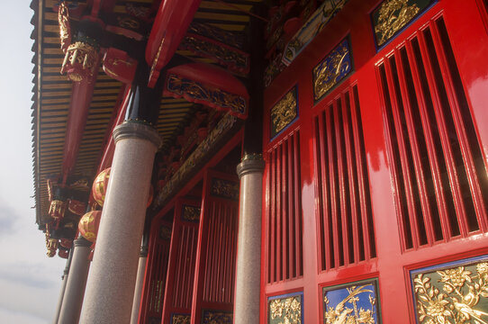 中式古建筑槛窗檐柱