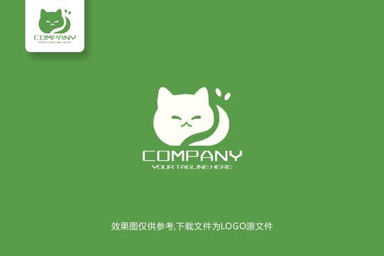 动物猫logo标志模板