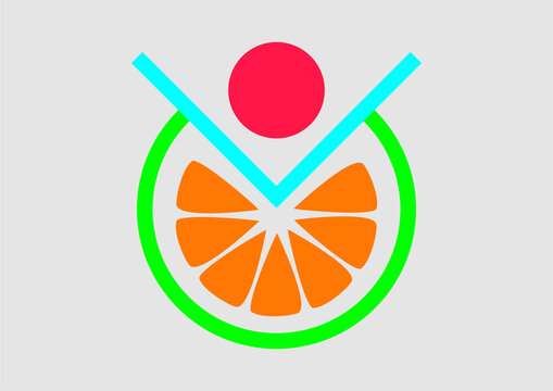 橙子桔子水果农产品logo