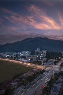 晚霞下的建筑桂林电子科技大学