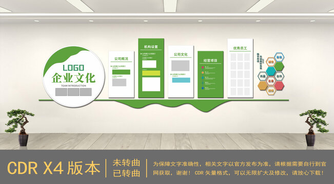 绿色小清新企业文化墙