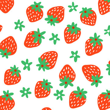 草莓爱心图案印花素材贴纸文创