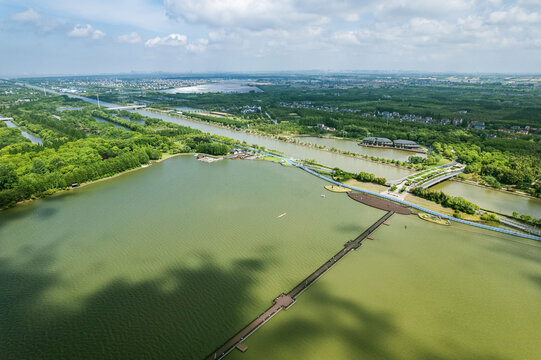 上海崇明岛西沙明珠湖风景区