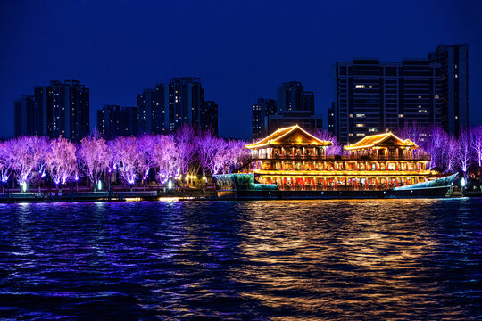 北京通州大运河夜景