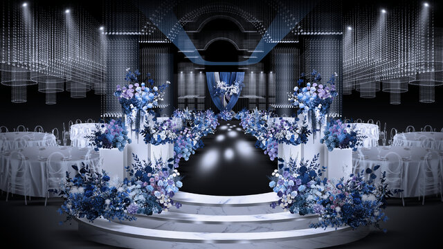 深蓝色水晶婚礼效果图