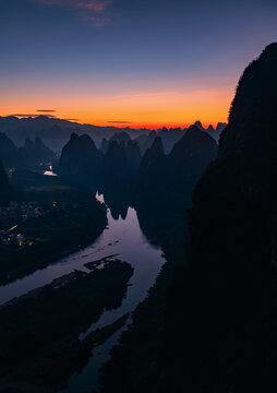 桂林山水日出