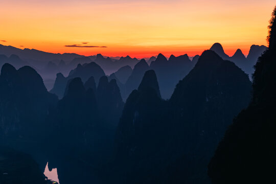 桂林山水日出
