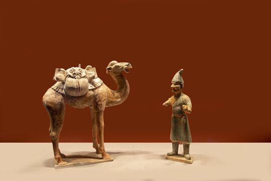 唐代彩绘双峰载物骆驼