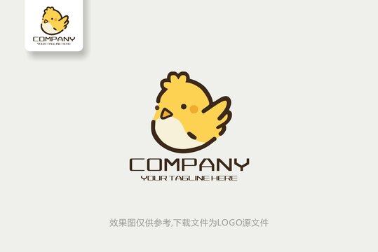 卡通可爱小鸡logo品牌标志