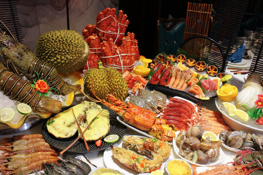 海鲜热带水果大餐