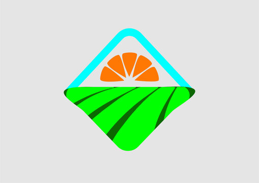 橙子桔子标识水果农产品logo