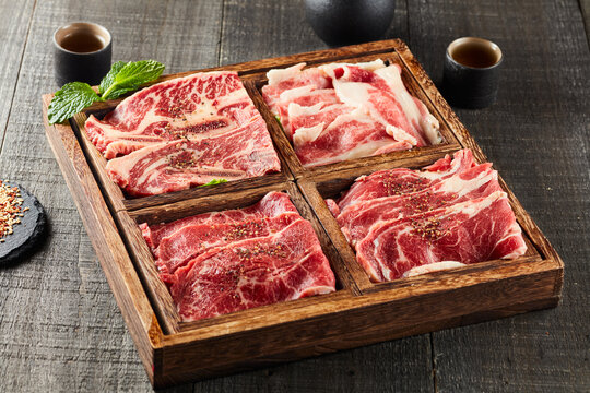 日式烤肉牛肉拼盘