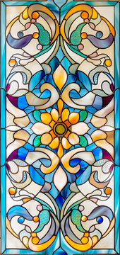 蒂凡尼窗花彩色玻璃图案