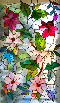 珐琅玻璃窗花镶嵌花型图案