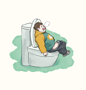 男孩上厕所睡觉漫画