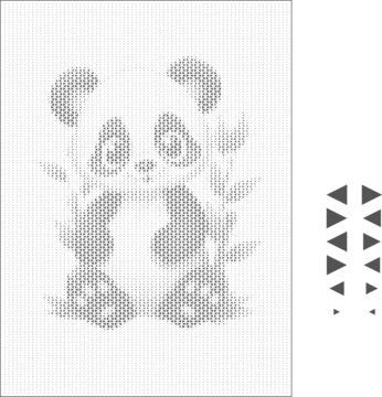 卡通熊猫镂空板