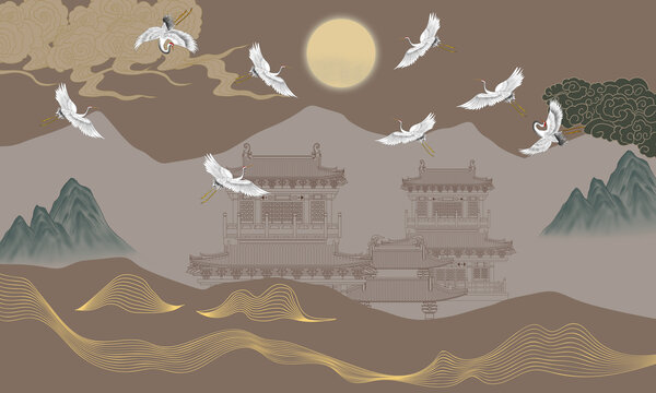 楼阁山水画