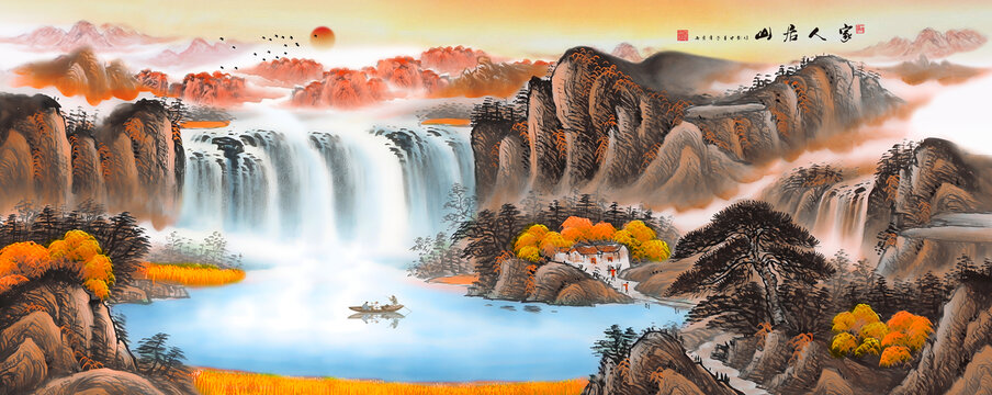 聚宝盆风水画