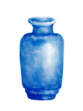 手绘水彩国风瓷瓶
