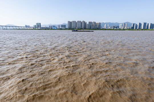 温州瓯江风光全景