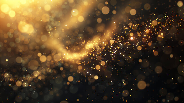 金色光芒闪耀的梦幻璀璨星河背景