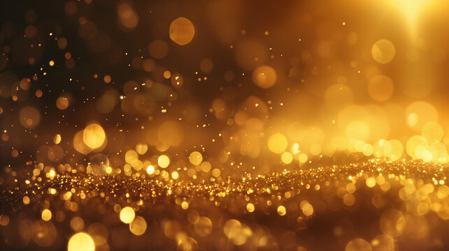 金色光芒闪耀的梦幻璀璨星河背景