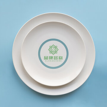 盘子餐具logo样机