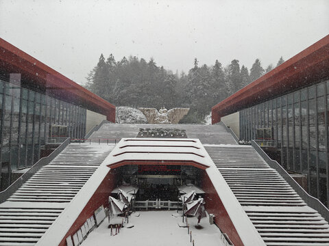 井冈山博物馆雪景