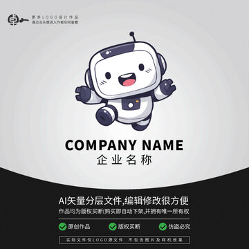 玩具科技产品LOGO电子机器人