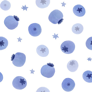 蓝莓四方连续图案