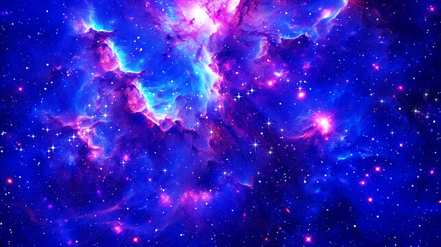 蓝紫色唯美星空背景