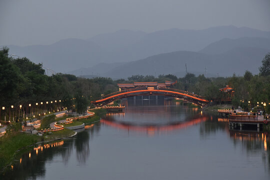 北京清河夜景