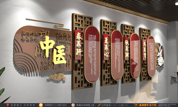 中医文化展示医德长廊文化墙