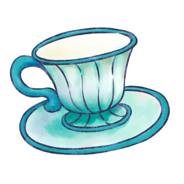 手绘复古欧式茶杯