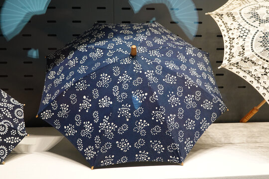 蓝印花布伞蓝印花布雨伞