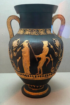 古希腊花瓶伞文化雨伞历史图案