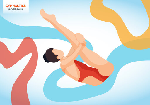 跳水运动员比赛运动会矢量插画