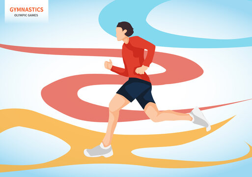 跑步运动员比赛运动会矢量插画