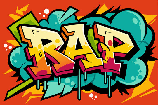 街头说唱rap音乐涂鸦嘻哈插画