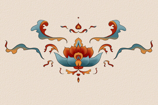 传统莲花图案纹样