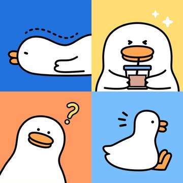 呆萌大白鸭