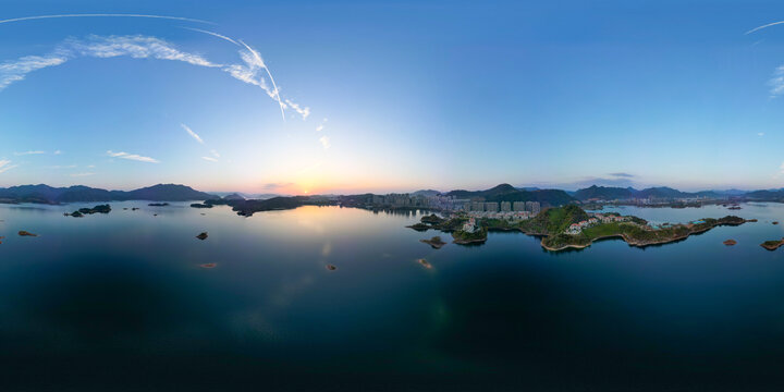 千岛湖夕阳落日全景图